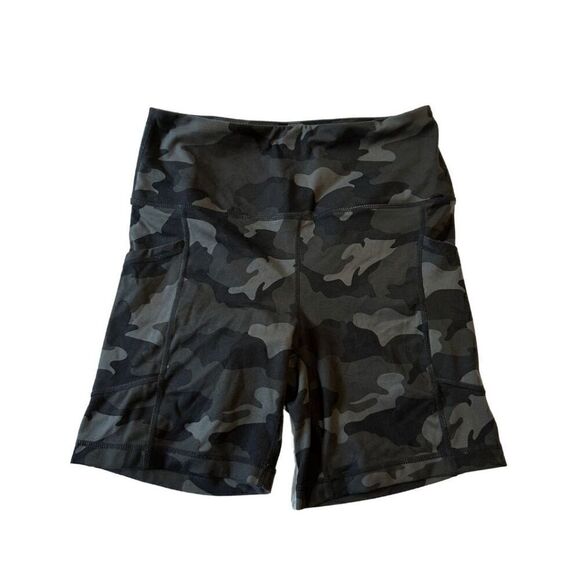 90 Degrees By Reflex Womens Green Camo Compression Active Bike Shorts Medium - Picture 1 of 7